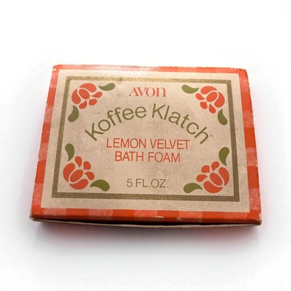 NIB Vintage Avon Koffee Klatch Lemon Velvet Bath Foam | Full Teapot Bottle & Box - Picture 2 of 9